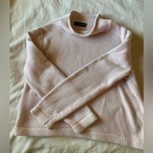 J Crew Light pink 100% cotton mock turtle neck. M
